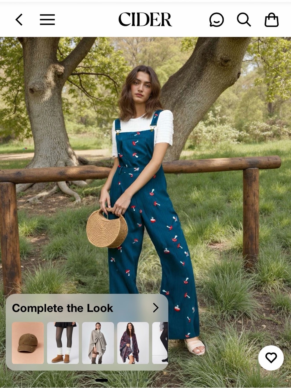 Cider ditsy corduroy overalls - Picture 6 of 10